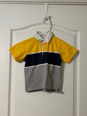 Old Navy Yellow Navy Gray Colorblock Polo